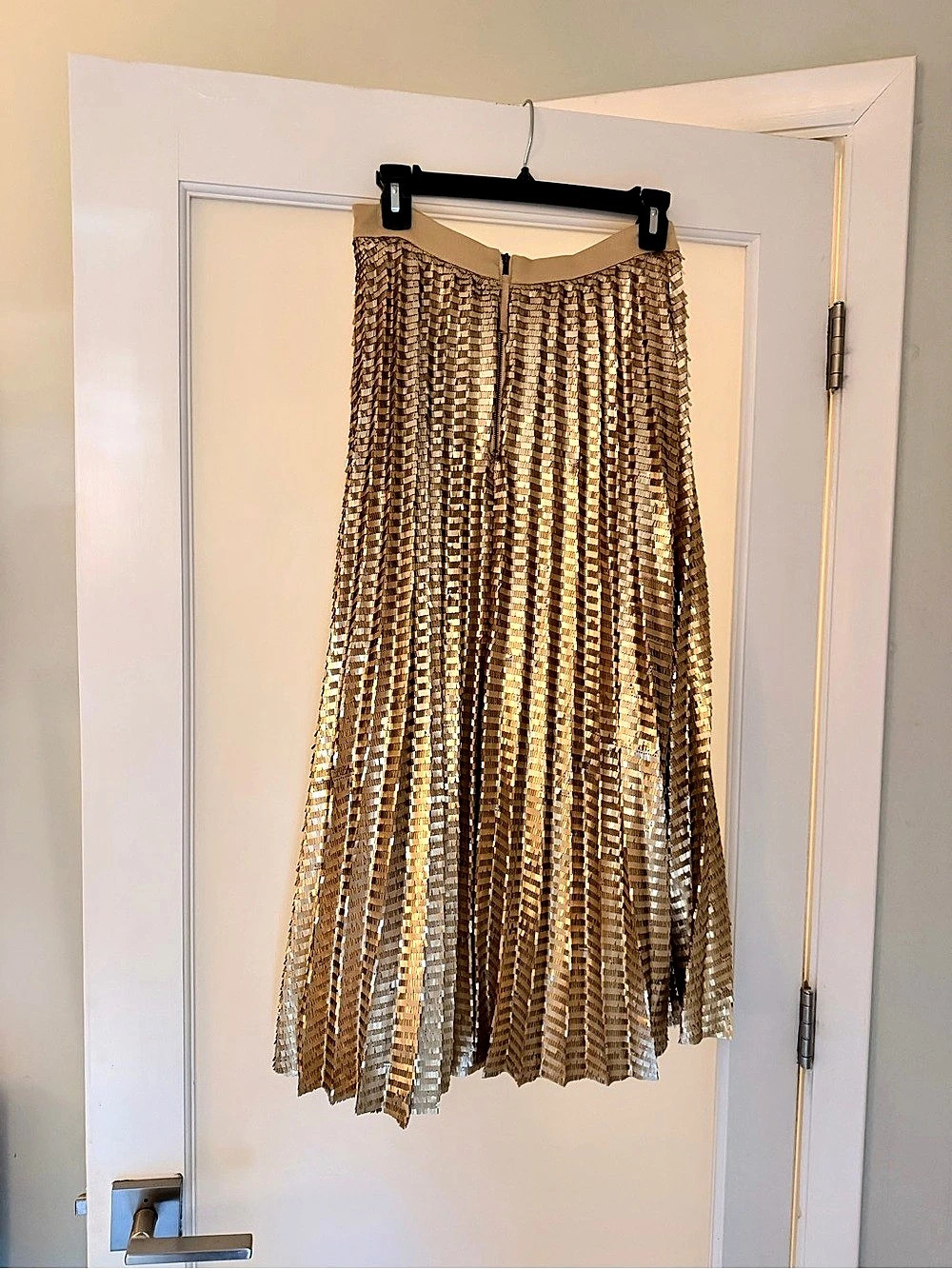 Maeve by Anthropologie Sequin Midi Skirt in Gold- Like New!